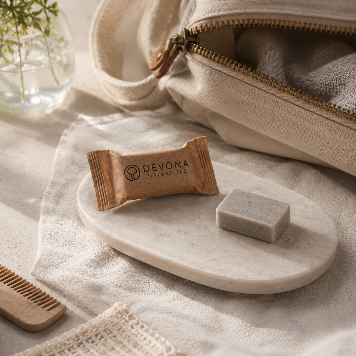 Handgeschöpfte Naturseife · 15 g